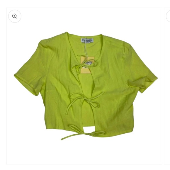 Neon zephyr Tie-Front Crop Top Charlie Sunday Nwt revolve summer boho y2k bow - Picture 4 of 5